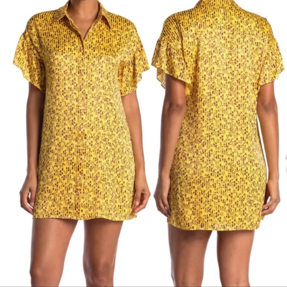Alice and Olivia Jude Ruffle Sleeve Mini Dress Sz XS
